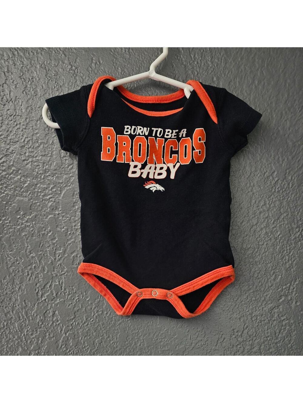 NFL Denver Broncos Football Baby Bodysuit Short Sleeve Size 0-3 Months Blue